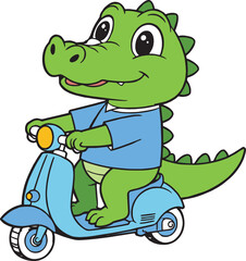 Crocodile Alligator T-Rex Vector Illustration