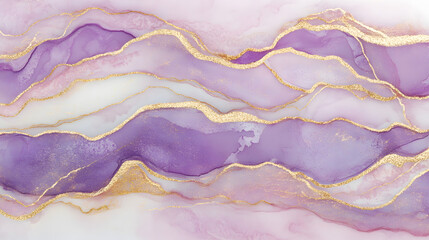 Soft, purple and gold alcohol ink create a dreamy background
