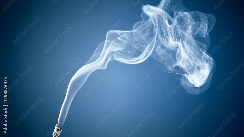 Poster silken trails of smoke rise elegantly, twisting and swirling in the air, creating an atmospheric con