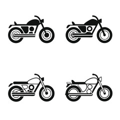 Two-Wheel Vehicle Icons Motorcycle Vector Art