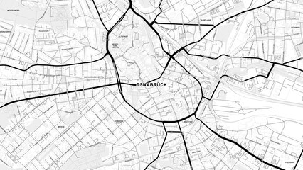 Obraz premium Minimalist Osnabruck Street Map with Labels and Neighborhoods