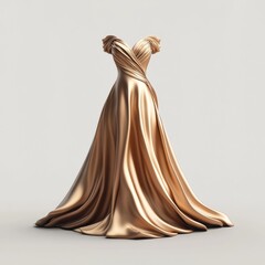 Naklejka premium Luxurious 3D Icon of a Silk Dress in Topaz Color
