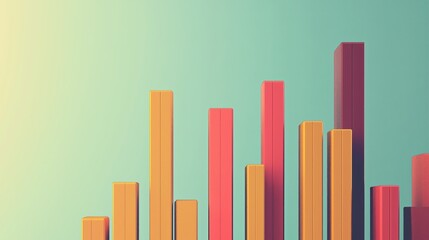 The growth trend of color bar chart