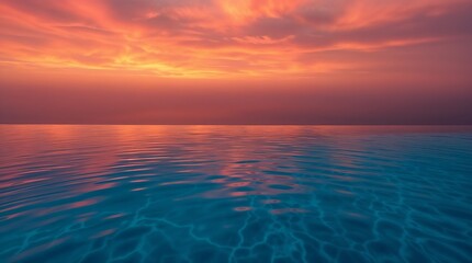 Obraz premium Vibrant Sunset Reflection on Calm Water