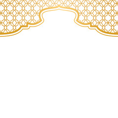 Islamic Golden Border, Arabic Ornamental Frame, Luxury Pattern Decoration