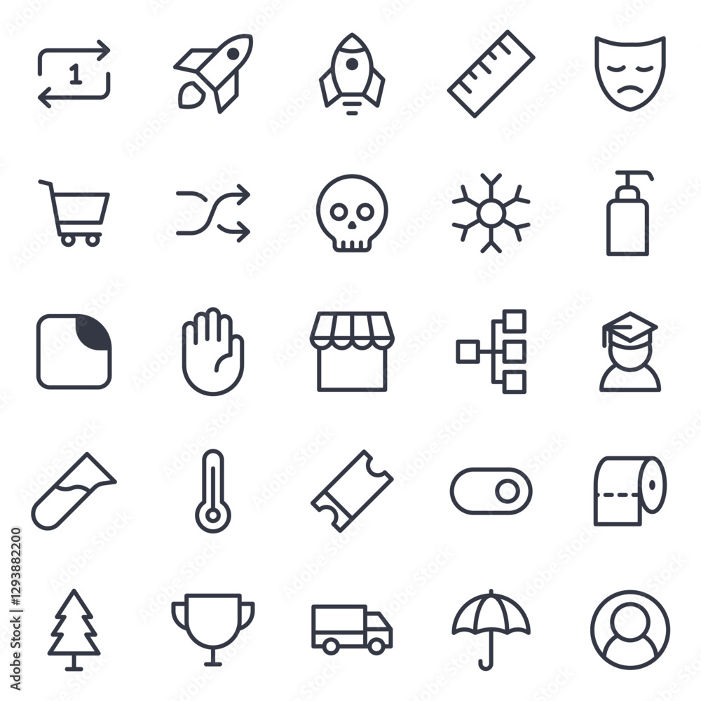 Poster simple set office and business icon template editable. business pack symbol vector sign isolated on 