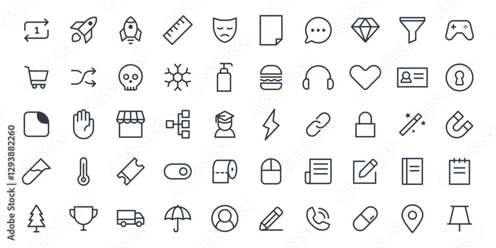 Aufkleber simple set office and business icon template editable. business pack symbol vector sign isolated on 