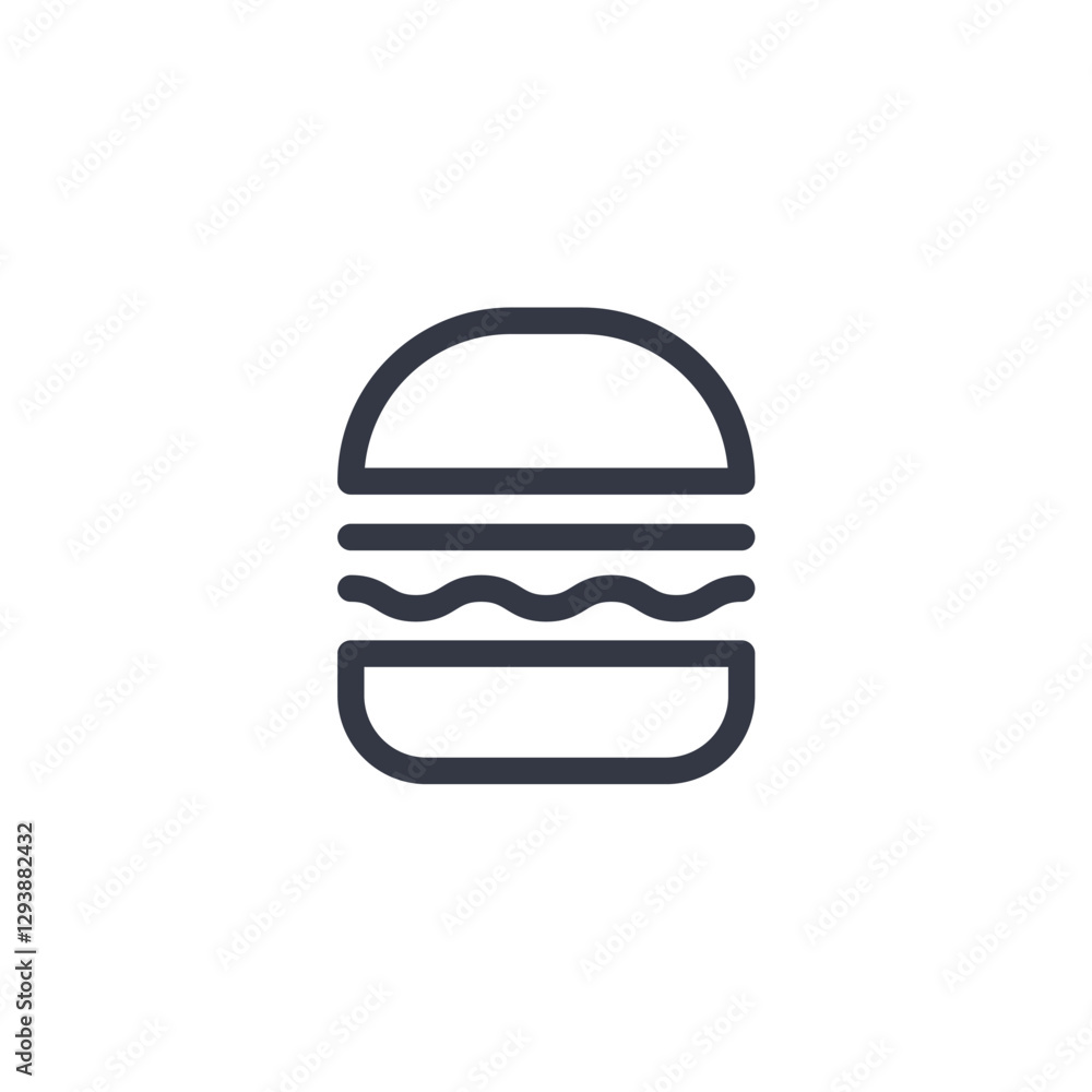 Poster hamburger icon symbol vector sign isolated on white background illustration for graphic and web design