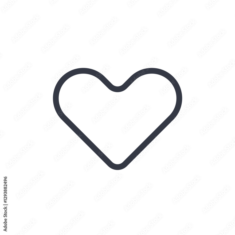 Poster heart love icon symbol vector sign isolated on white background illustration for graphic and web des