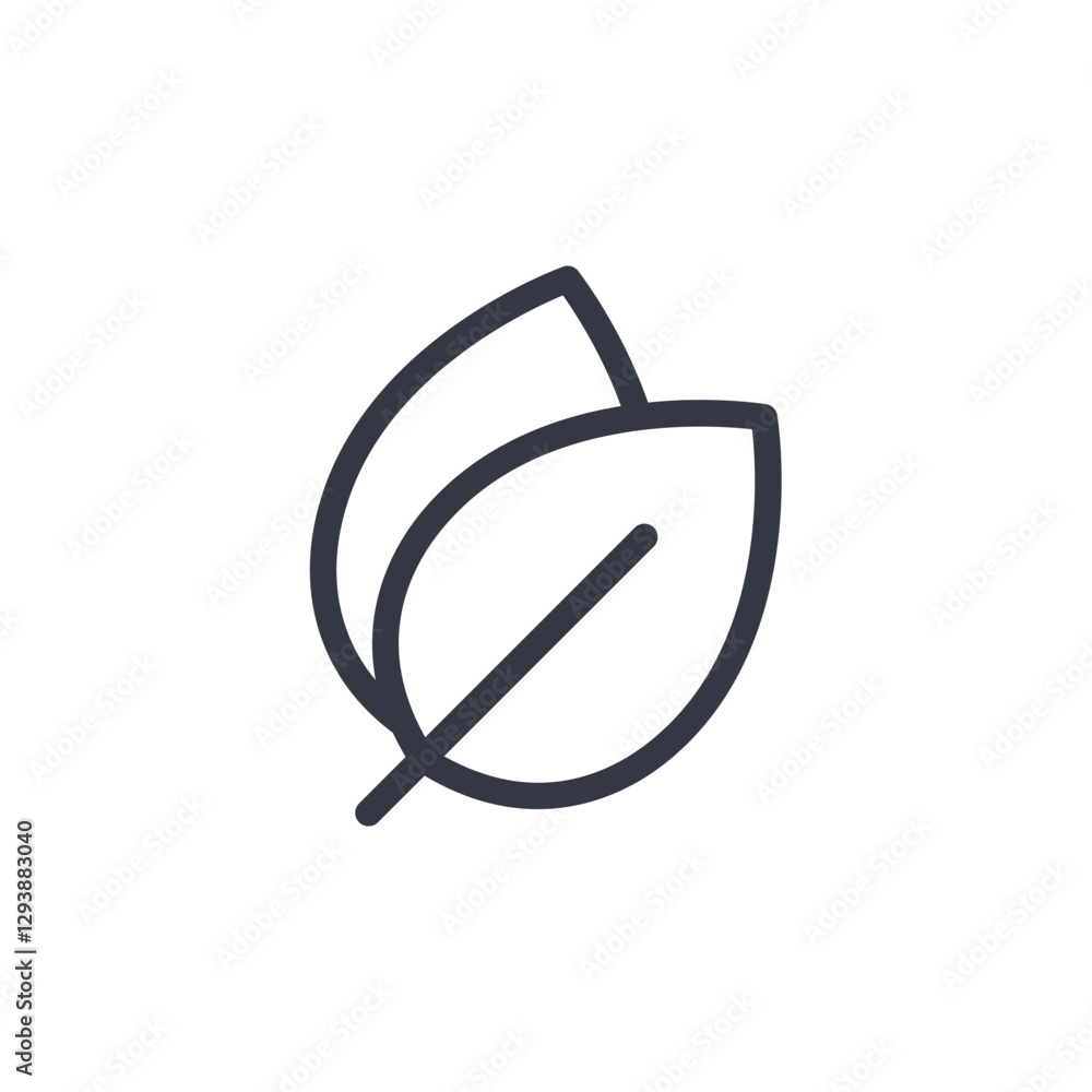 Aufkleber leaf icon symbol vector sign isolated on white background illustration for graphic and web design