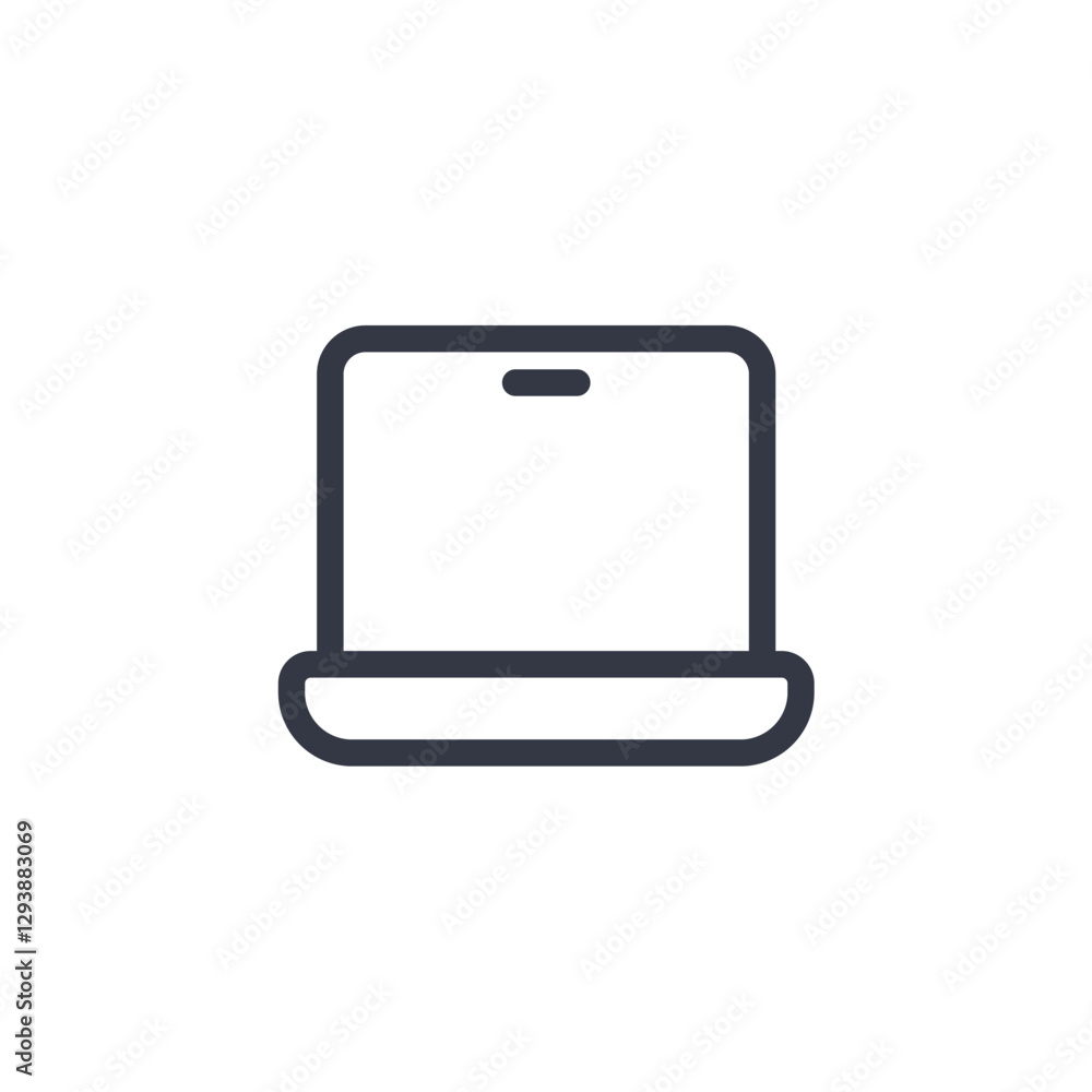 Poster laptop icon symbol vector sign isolated on white background illustration for graphic and web design
