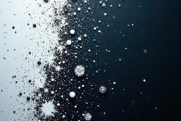White paint splatters against dark glass, uneven coverage, minimalist, dark