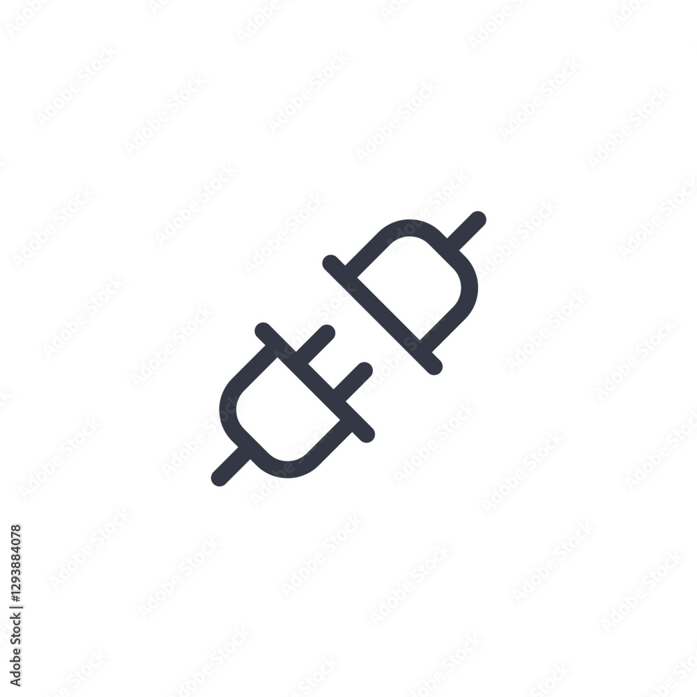 Aufkleber plugs connected icon symbol vector sign isolated on white background illustration for graphic and we