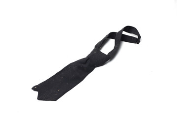 Dusty black tie isolated on white background
