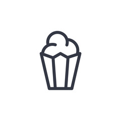 popcorn icon symbol vector sign isolated on white background illustration for graphic and web design