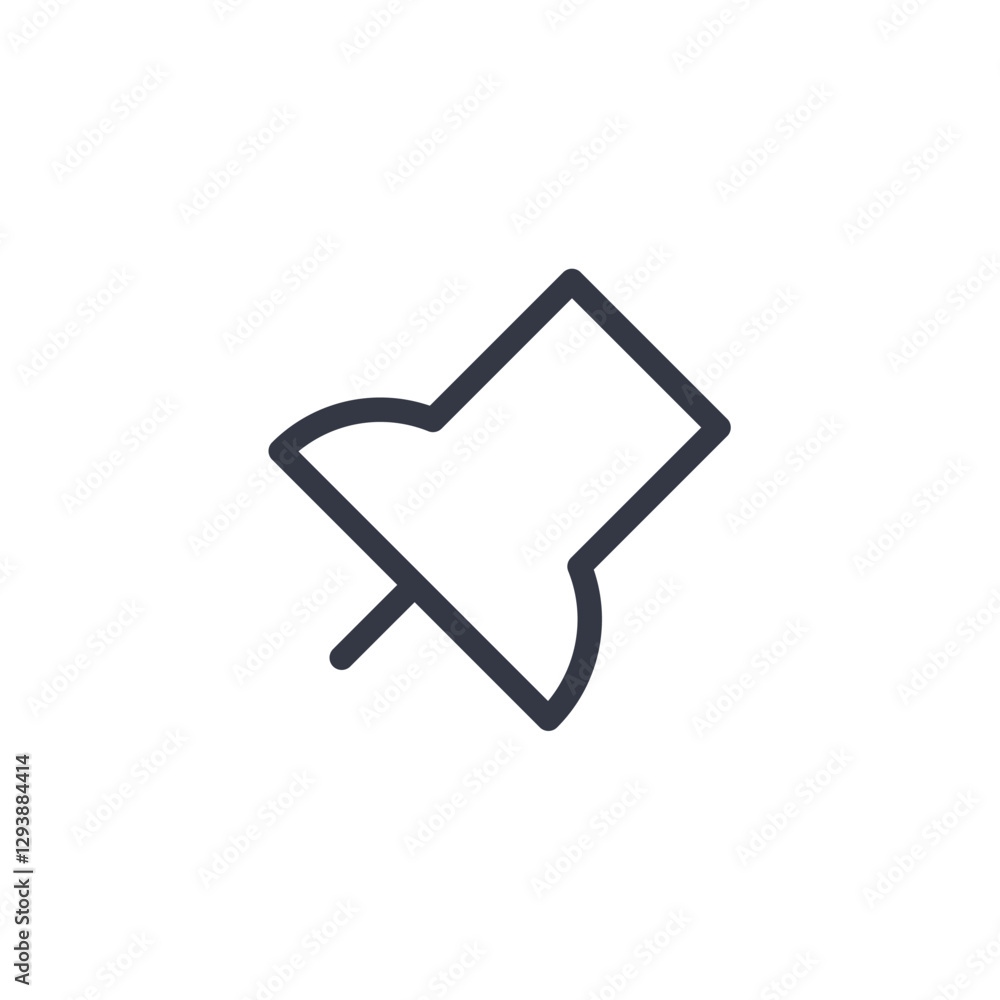 Poster push pin icon symbol vector sign isolated on white background illustration for graphic and web desig