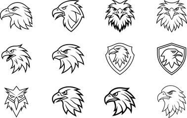 Eagle Head Logo Designs Vector Illustrations for Branding