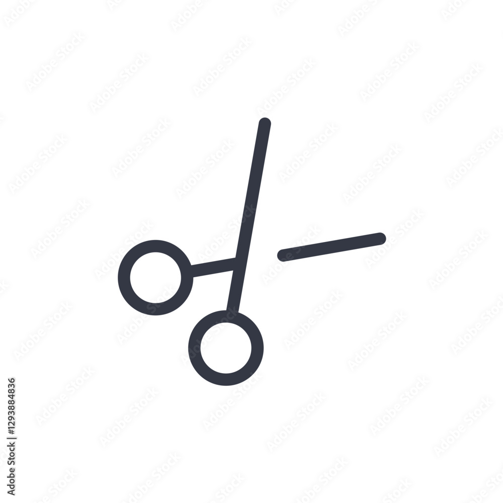 Poster scissors icon symbol vector sign isolated on white background illustration for graphic and web design