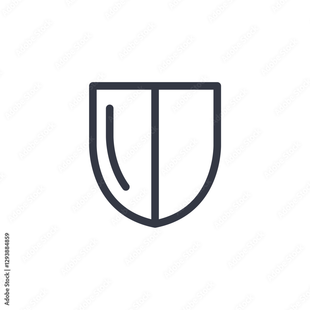 Poster shield icon symbol vector sign isolated on white background illustration for graphic and web design
