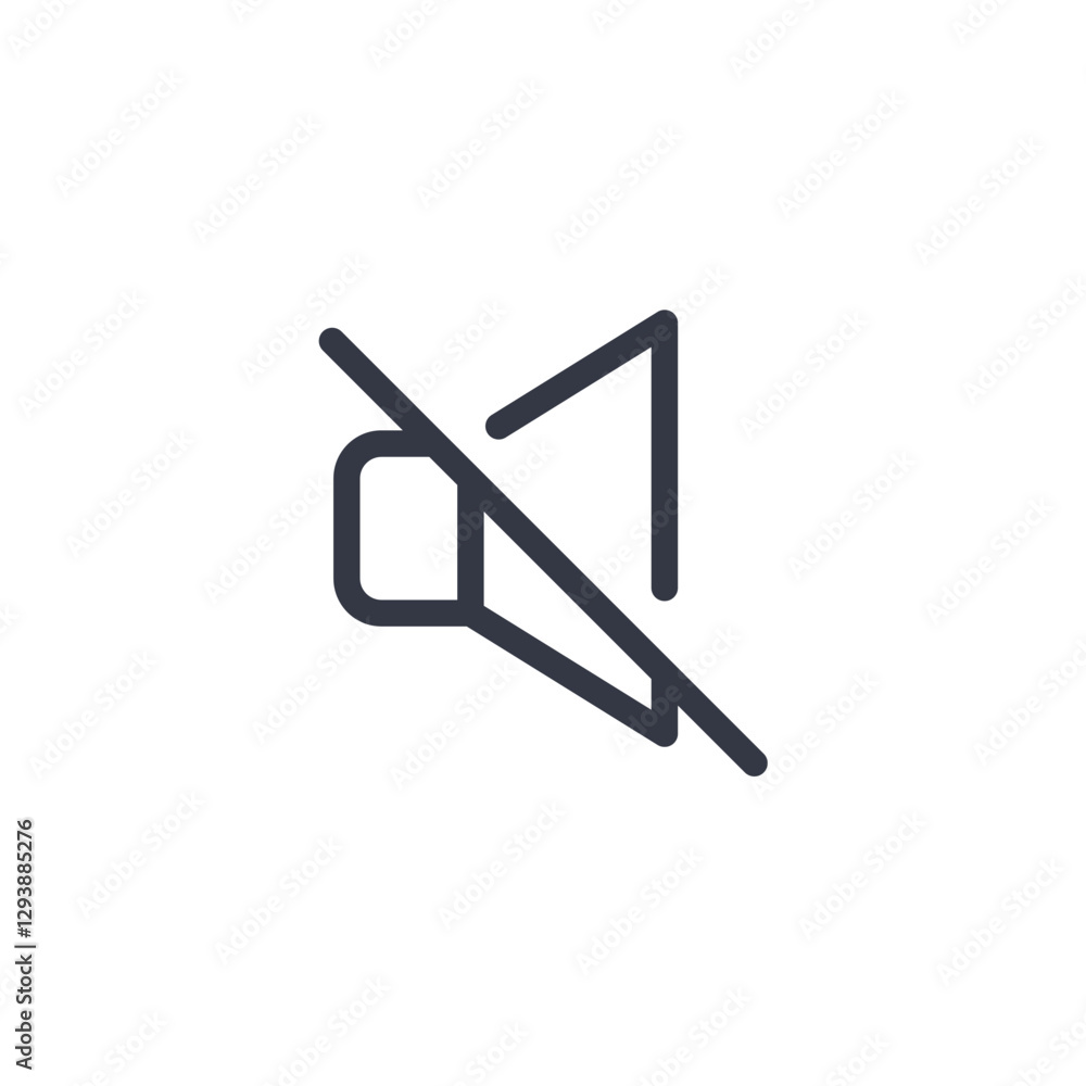 Poster speaker mute icon symbol vector sign isolated on white background illustration for graphic and web d