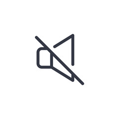 Obraz premium speaker mute icon symbol vector sign isolated on white background illustration for graphic and web design