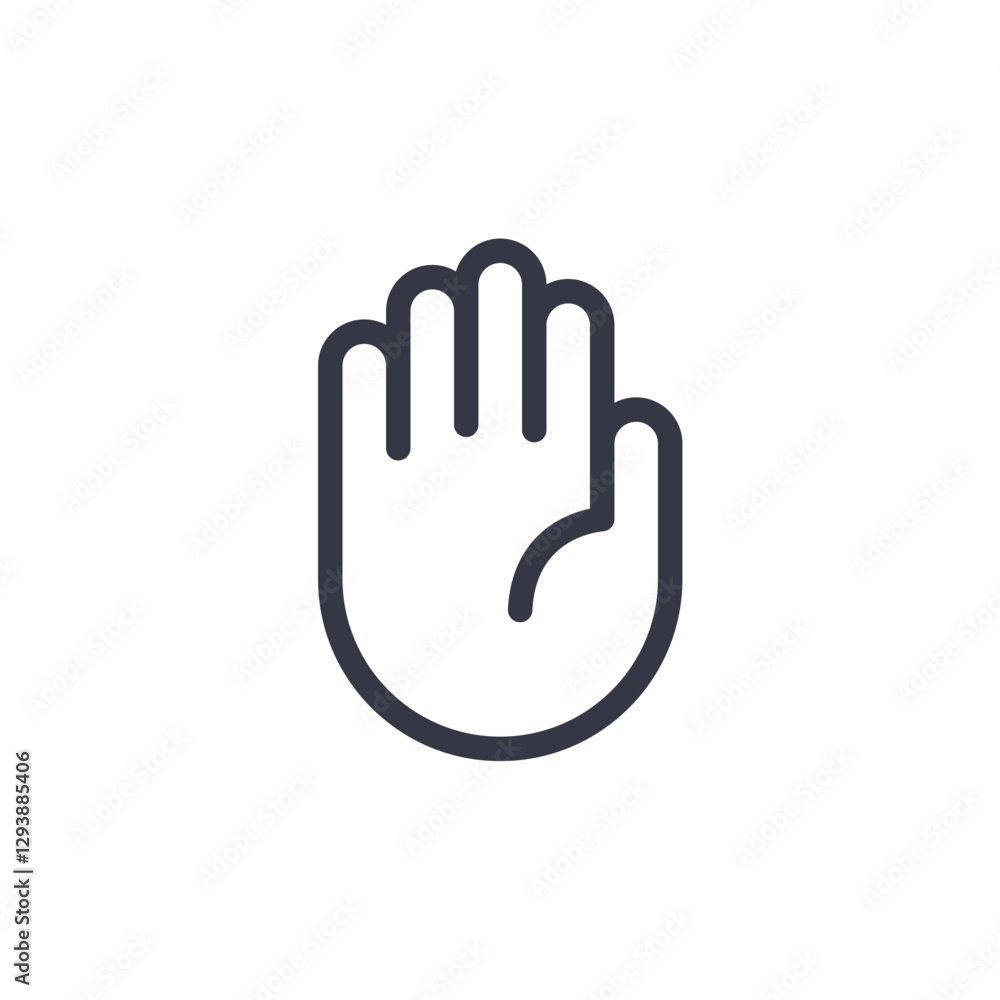 Aufkleber stop hand icon symbol vector sign isolated on white background illustration for graphic and web desi