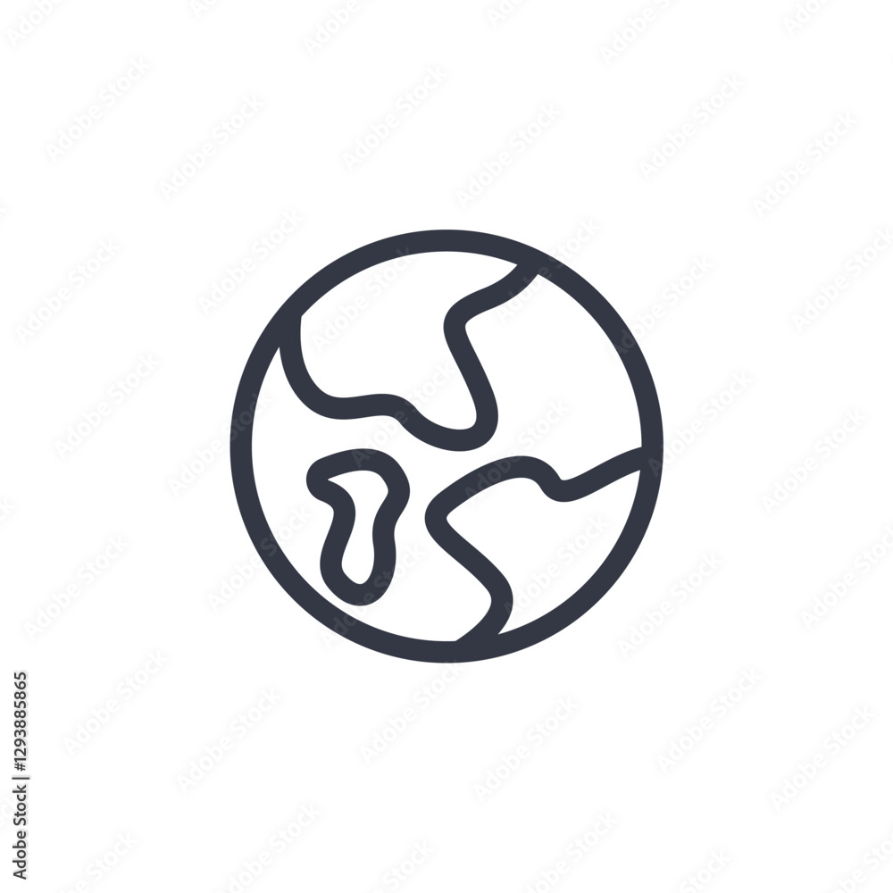 Poster earth icon symbol vector sign isolated on white background illustration for graphic and web design