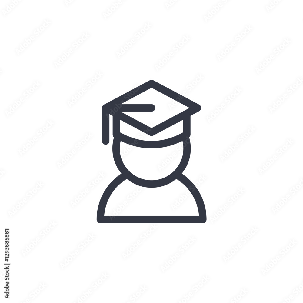 Poster student icon symbol vector sign isolated on white background illustration for graphic and web design