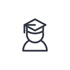 student icon symbol vector sign isolated on white background illustration for graphic and web design