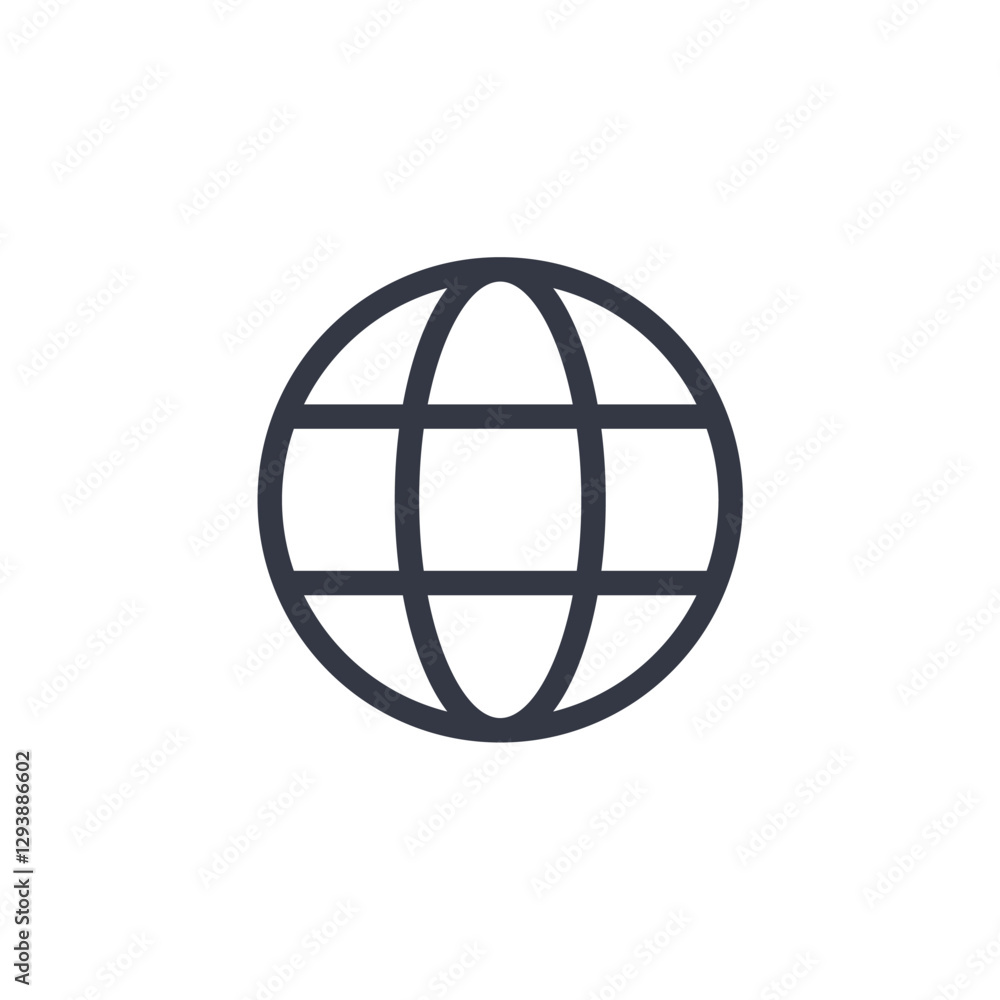 Aufkleber globe icon symbol vector sign isolated on white background illustration for graphic and web design