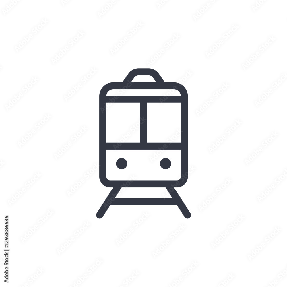 Poster train icon symbol vector sign isolated on white background illustration for graphic and web design