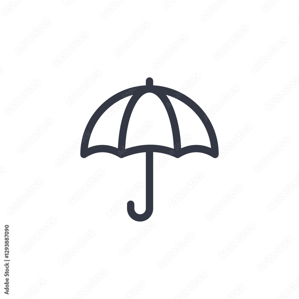 Poster umbrella icon symbol vector sign isolated on white background illustration for graphic and web desig