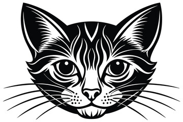 Fototapeta premium Cat face vector silhouette