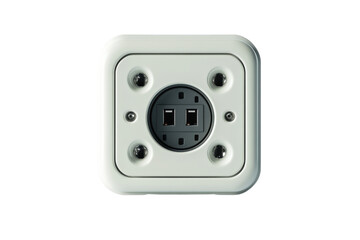Standard Power Outlet with Two Sockets and Grounded Design: Isolated on Transparent Background