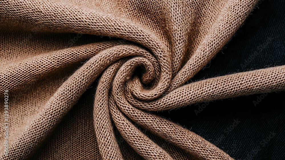 Poster close-up perspective of soft natural fabric textures in twisted arrangement for background
