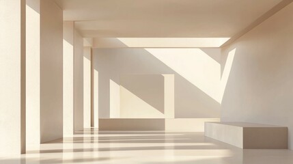 Obraz premium Modern Minimalist Interior with Soft Light and Neutral Tones