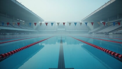 Foggy Pool with Morning Atmosphere