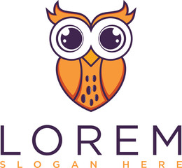Mobile Orange owl logo with a modern minimalist creative design. A symbol of beauty, intelligence and professionalism. Suitable for branding, business and visual identity