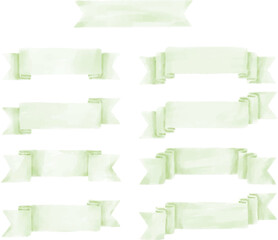 Obraz premium flat green watercolor ribbon