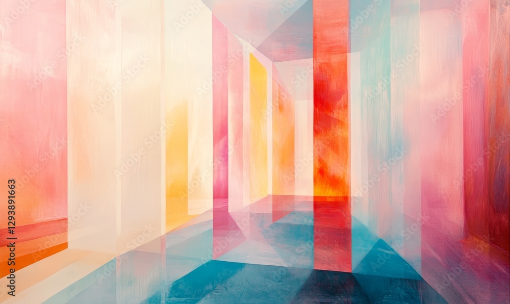 Poster abstract colorful vertical stripes creating geometric space