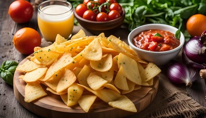 Delicious Crispy Tortilla Chips with Salsa