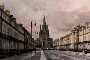 Naklejka premium Historic street leading to St Mary's Cathedral