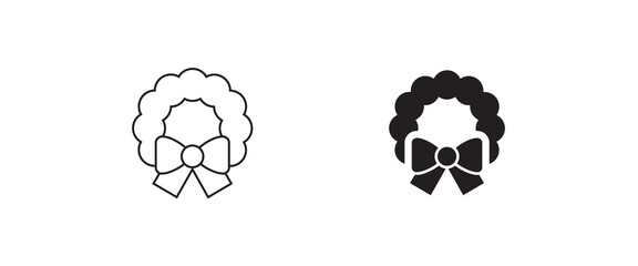 Obraz premium christmas wreaths icon, icons, editable stroke, flat design style isolated on white linear pictogram, button, vector, sign, symbol, logo, illustration