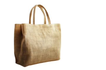 Reusable Shopping Bag with Strong Handles and Eco-Friendly Fabric: Isolated on Transparent Background