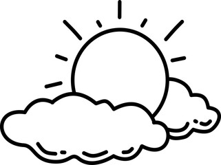 Hand drawn summer sun doodle illustration