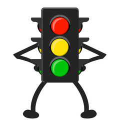 Illustration of traffic light cartoon with traffic sign