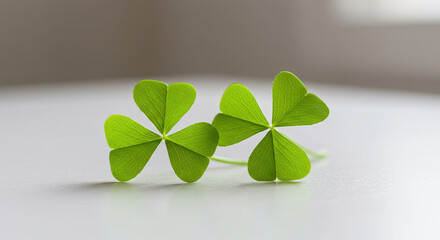 Clover Leaf on White Table