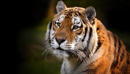 Naklejka premium Stealthy Siberian Tiger Stalks Through Frosty Taiga Forest, Majestic Beast Hidden Amongst Winters Whiteness, Wild SnowCovered Landscape Captures Natures Raw Beauty and Power.