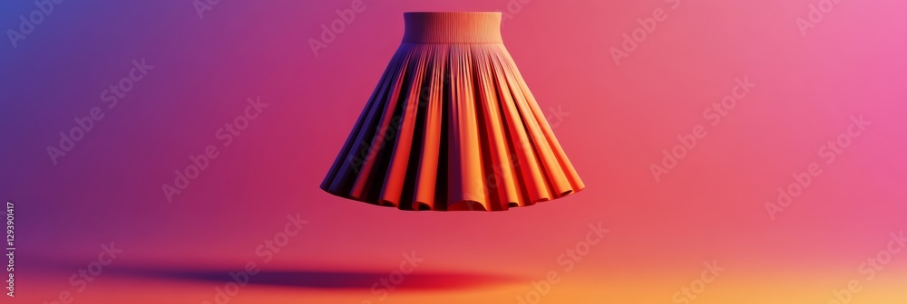 Poster simple structured 3d skirt icon with vibrant color gradient design
