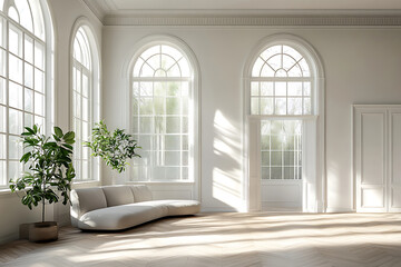 Fototapeta premium Elegant Sunlit Haven Minimalist Classical Charm
